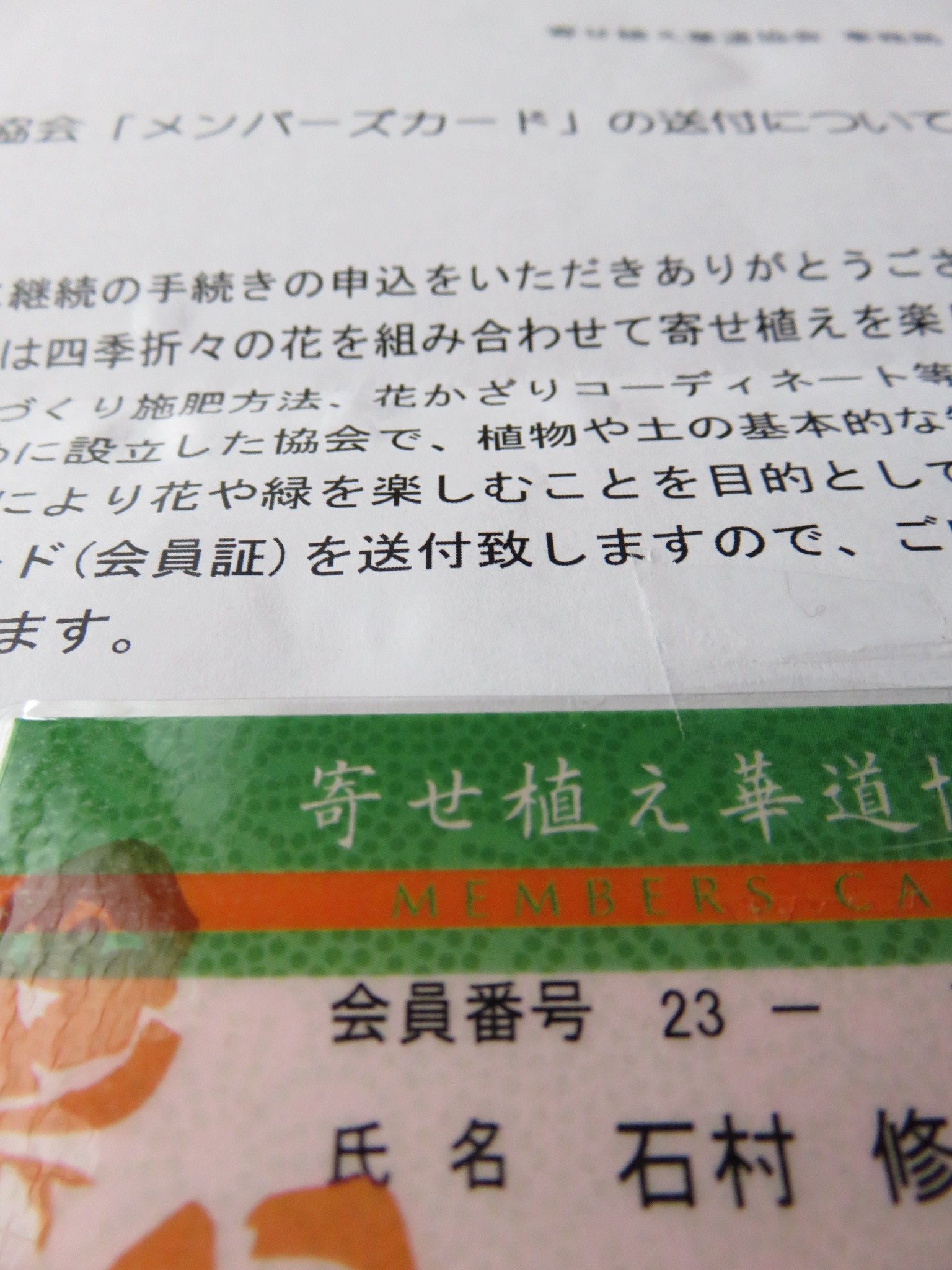 「寄せ植え華道協会１級」更新☆