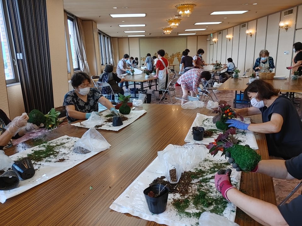 苔玉作りで癒し効果