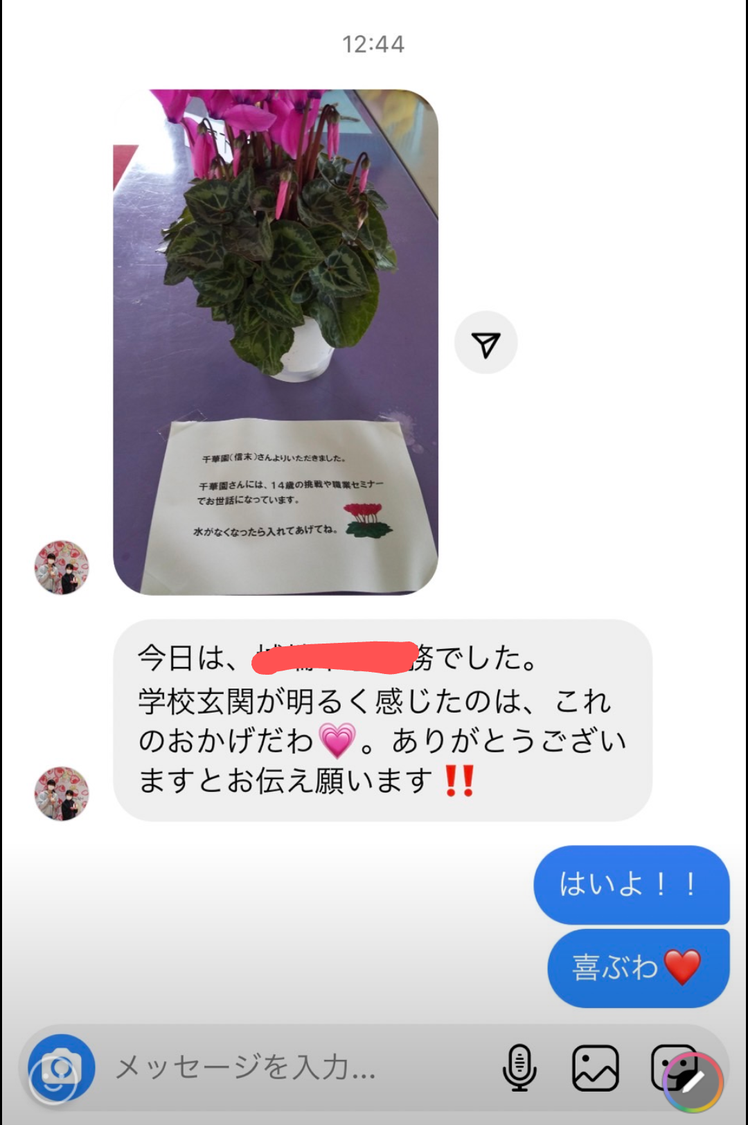 シクラメンが運んでくれた幸せ