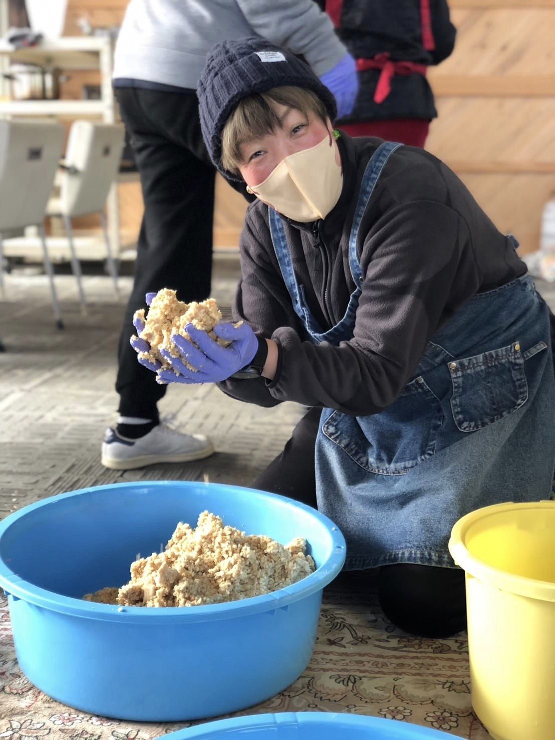 今日は味噌作り