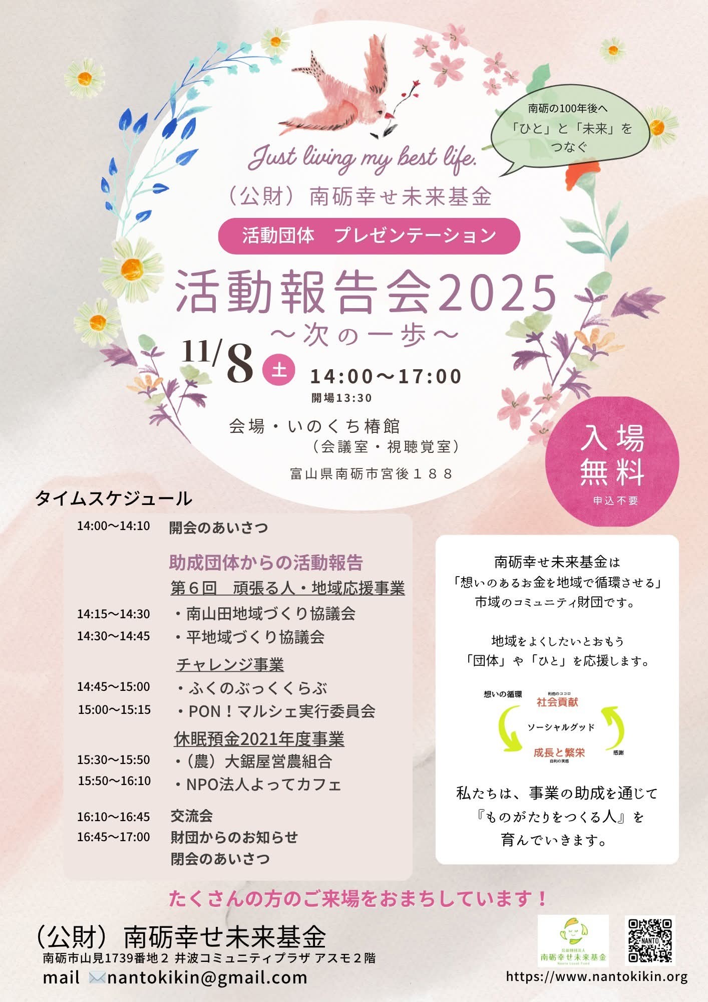 南砺幸せ未来基金活動報告会